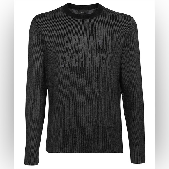 Armani Exchange Grey Black Pullover Sweatshirt Cardigan - Picture 2 of 5